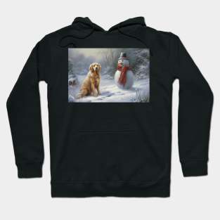 Dog and Snowman Hoodie